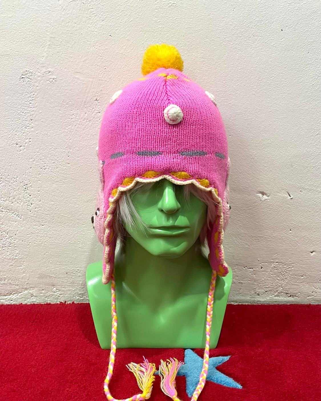 Rabbit embroidered pink earflap 상품이미지2