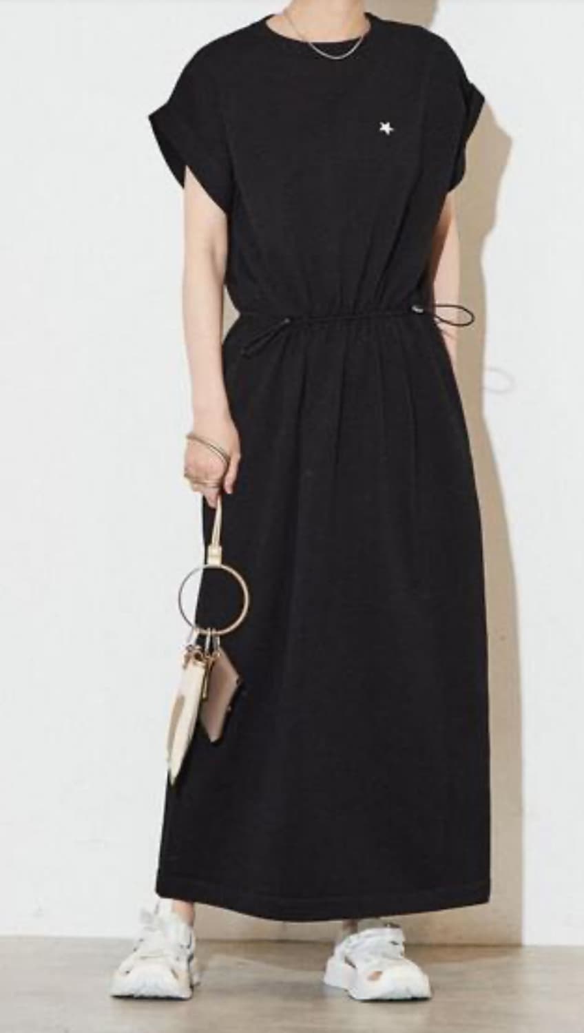 컨버스 도쿄라인 돌먼 슬리브 박시 저지 원피스 프리 상품이미지1