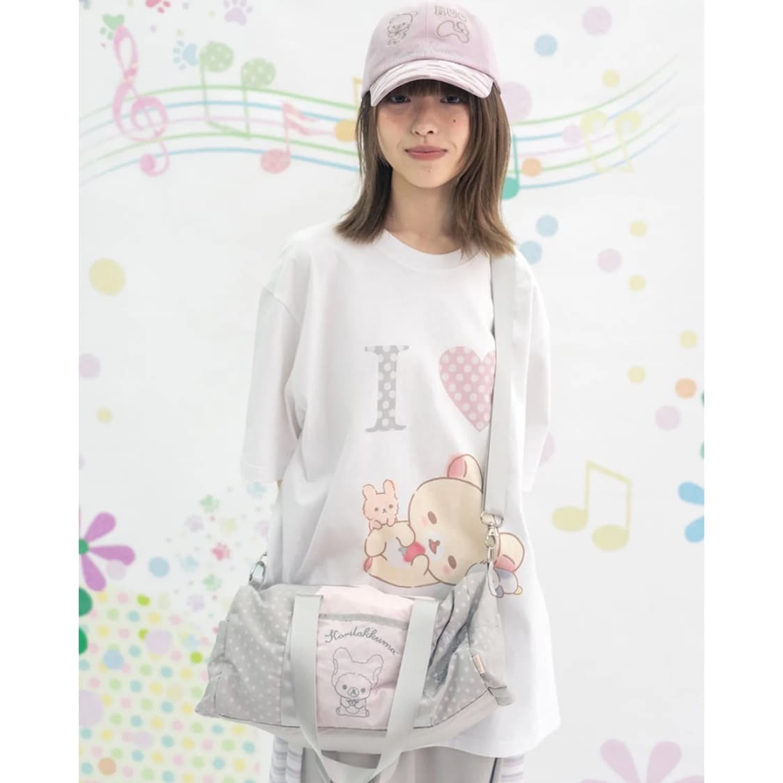 허그유어스킨 코리락쿠마 멀티 더플백 핑크 가방 숄더백 상품이미지2