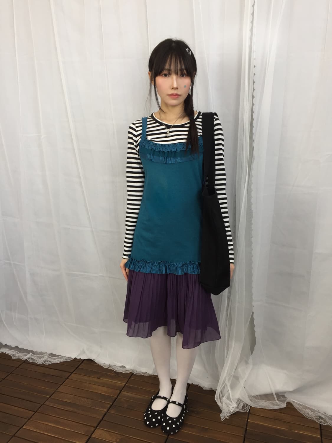 Jpn Ruffle Tiara Sleeveless T-Shirts 상품이미지1