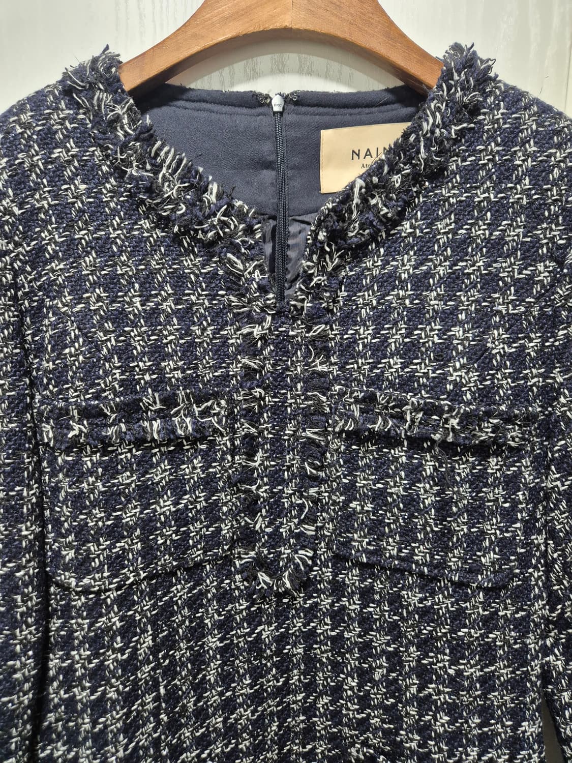 (세일)(새상품)NAIN 네이비 트위드 원피스 상품이미지3