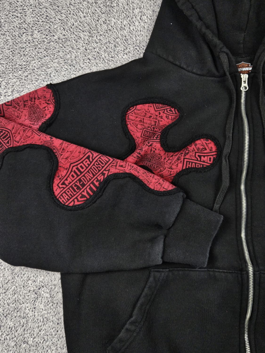 할리 데이비슨 아플리케 커스텀 스웻 후드집업 (상세설명참조)/ 10284 상품이미지7