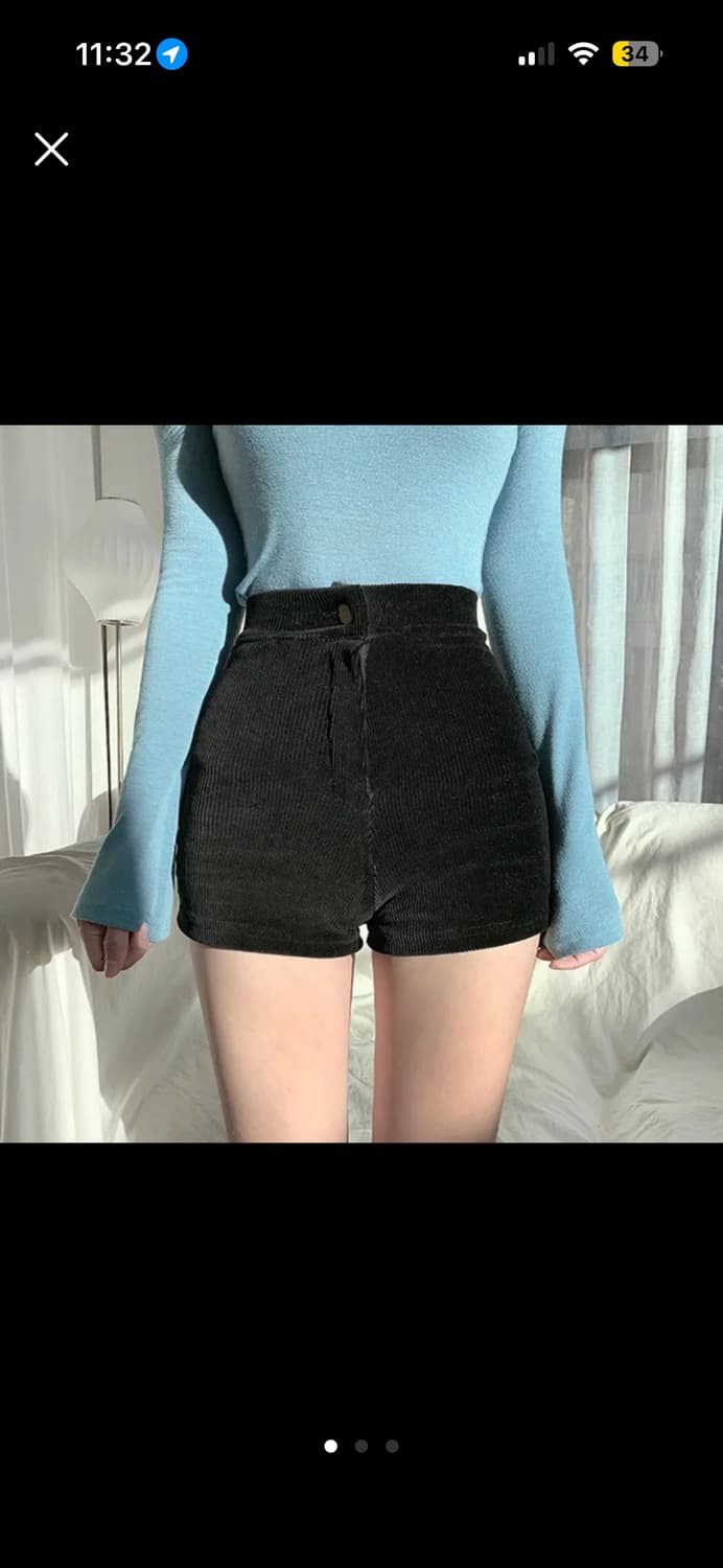 하이웨스트 벨벳 코듀로이 숏팬츠 상품이미지1