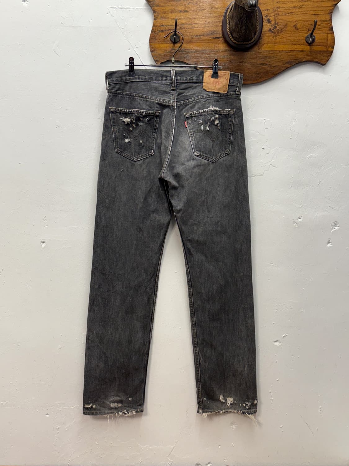 00s Levi’s 501 Distressed Straight Black 상품이미지1