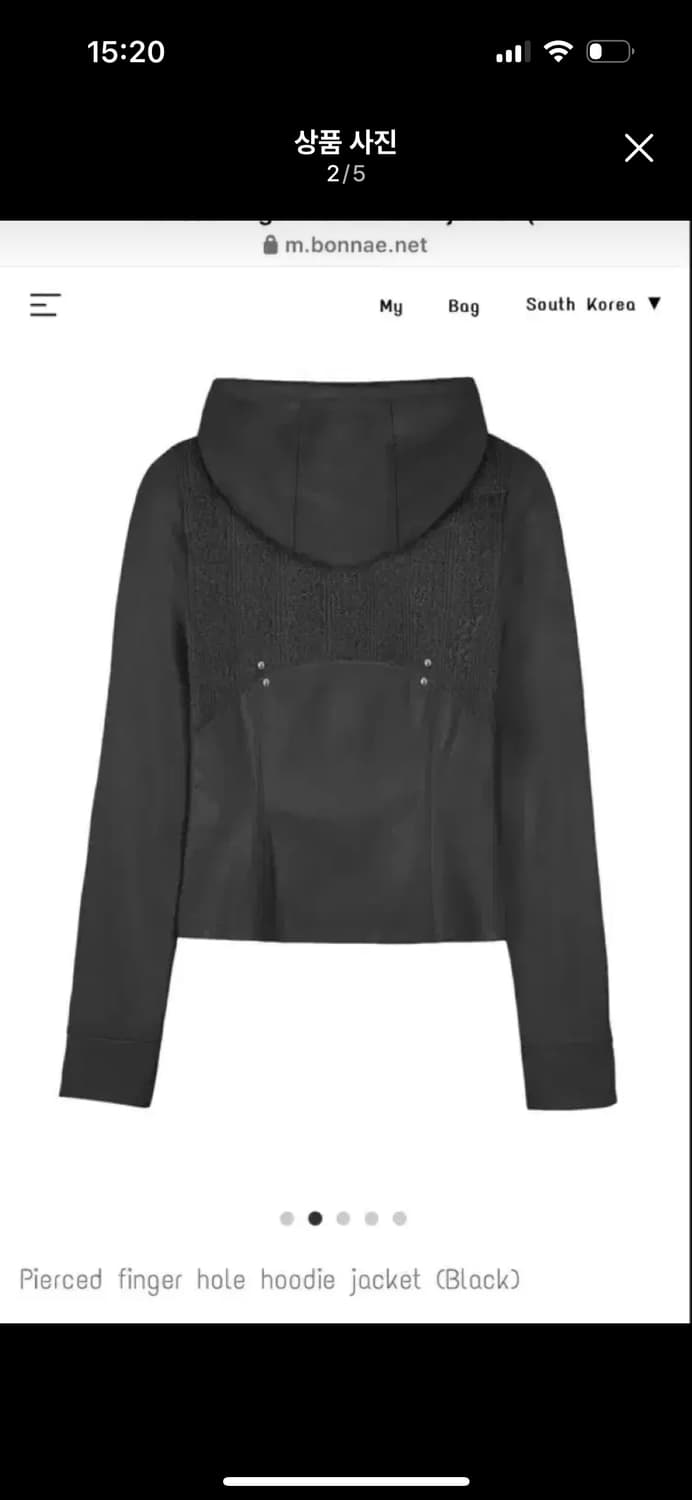 본네 bonnae 피어스드 홀 집업 블랙  상품이미지2