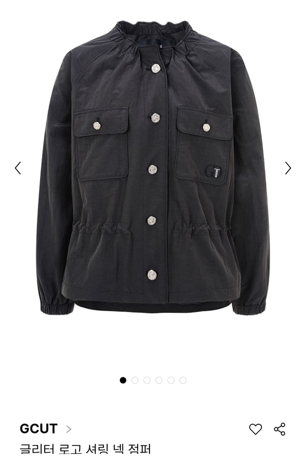 지컷 글리터 로고 셔링넥 봄 간절기 점퍼 상품이미지1