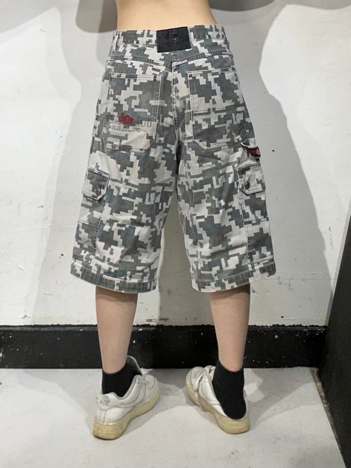 00s 마자 플라바 힙합 팬츠 밀리터리 카모 데님 반바지 버뮤다 팬츠 상품이미지3