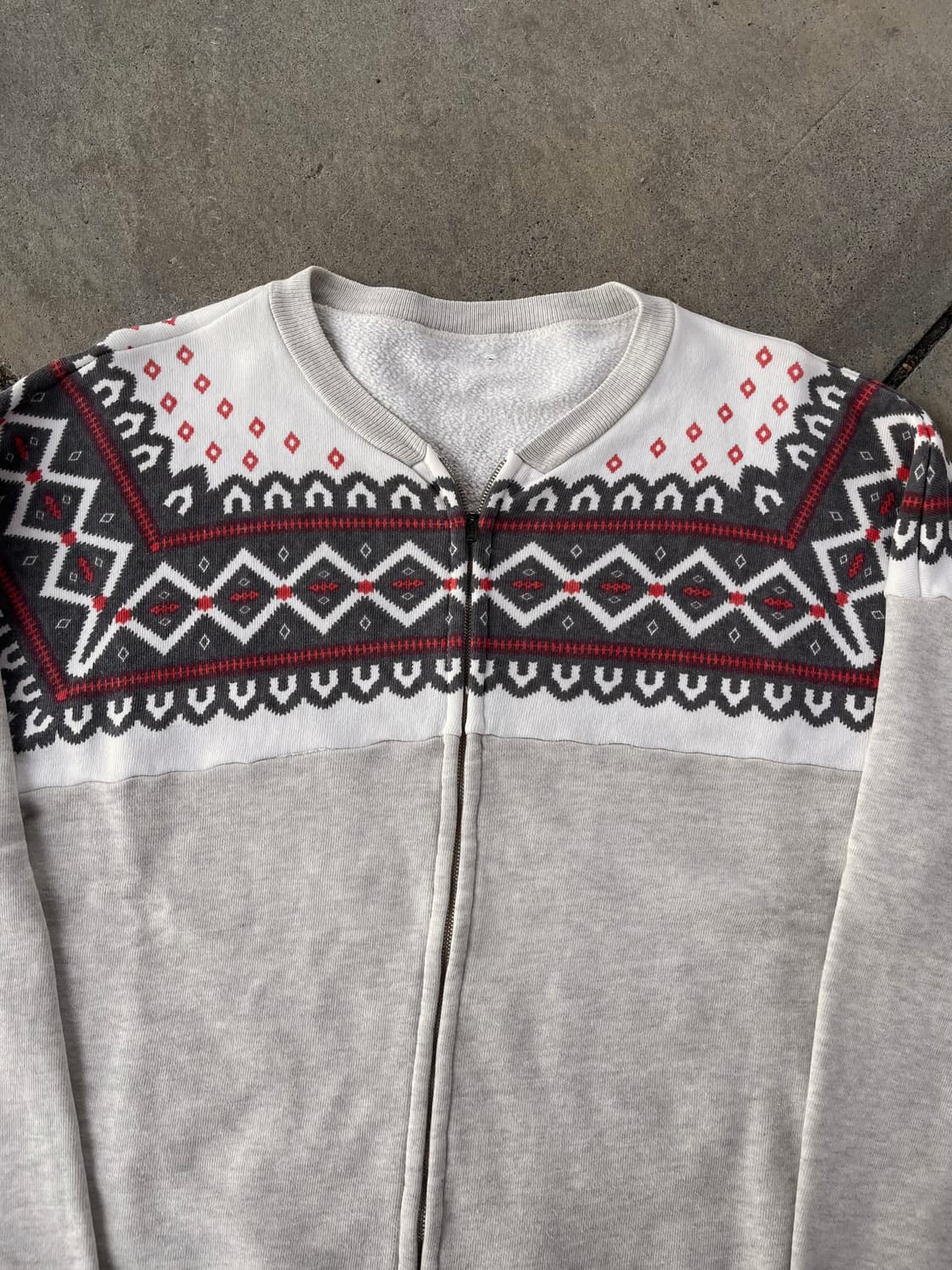 60s USA 빈티지 복각 스노우 패턴 집업 스웻셔츠 상품이미지2