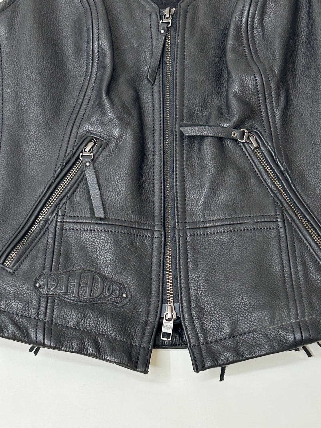 Harley Davidson 애비뉴 가죽 조끼 상품이미지3