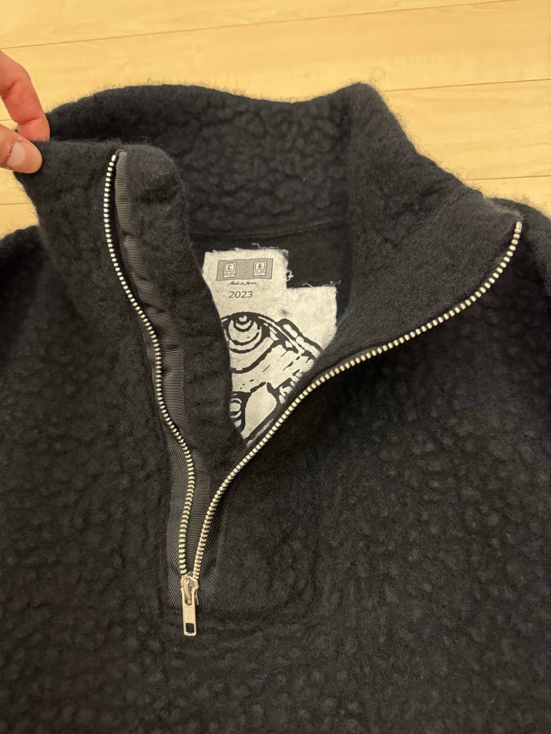 카브엠트 울 하프짚 풀오버 블랙 L 상품이미지3