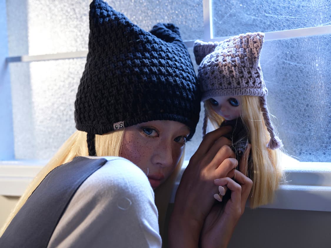 코이세이오 X 브라이스 캣 트와인 비니 블랙 상품이미지3