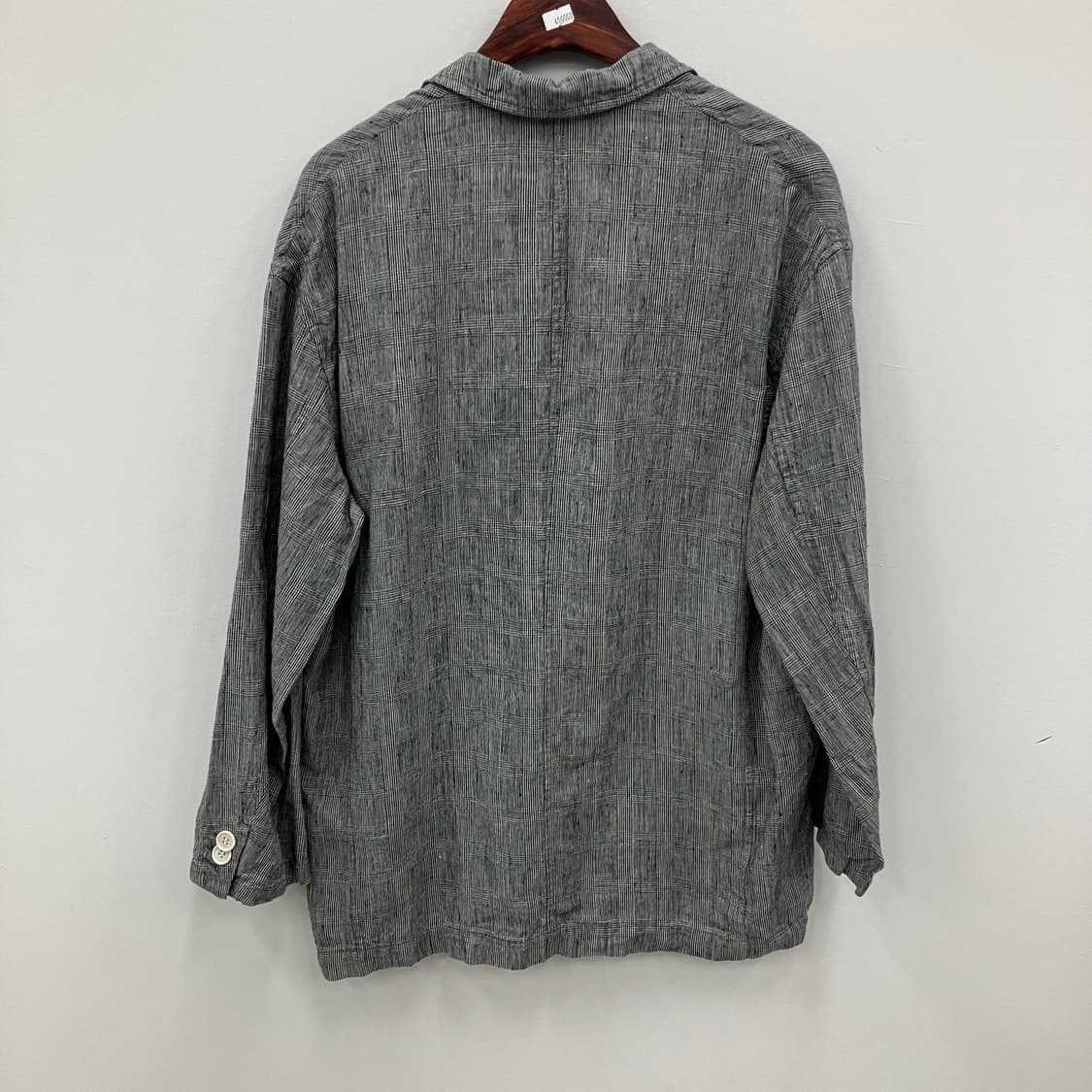 비이커 그레이 체크 패턴 린넨 블레이저 002 상품이미지2