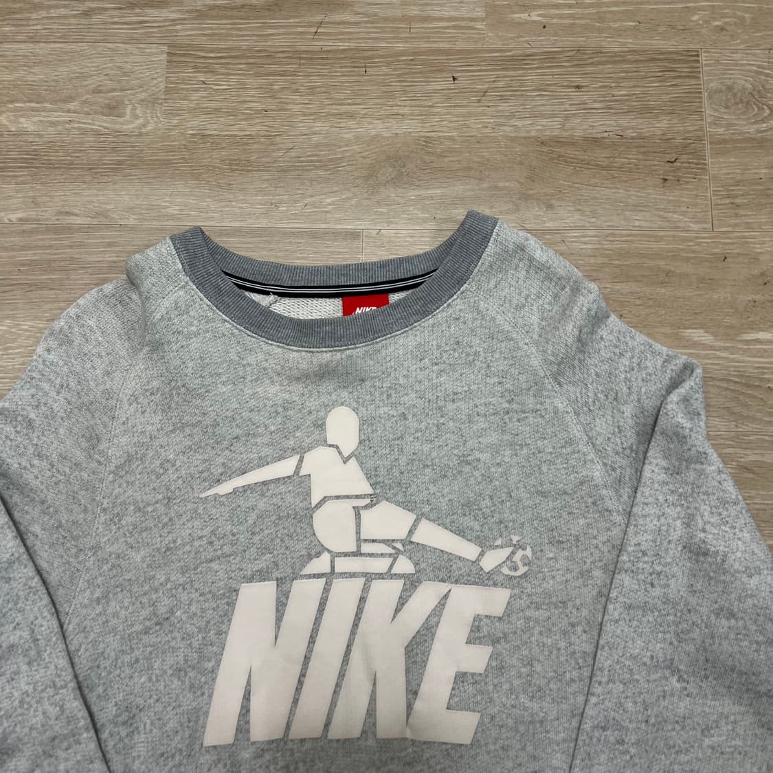 나이키 빅로고 배색 시보리 맨투맨 [그레이] M/95 상품이미지2