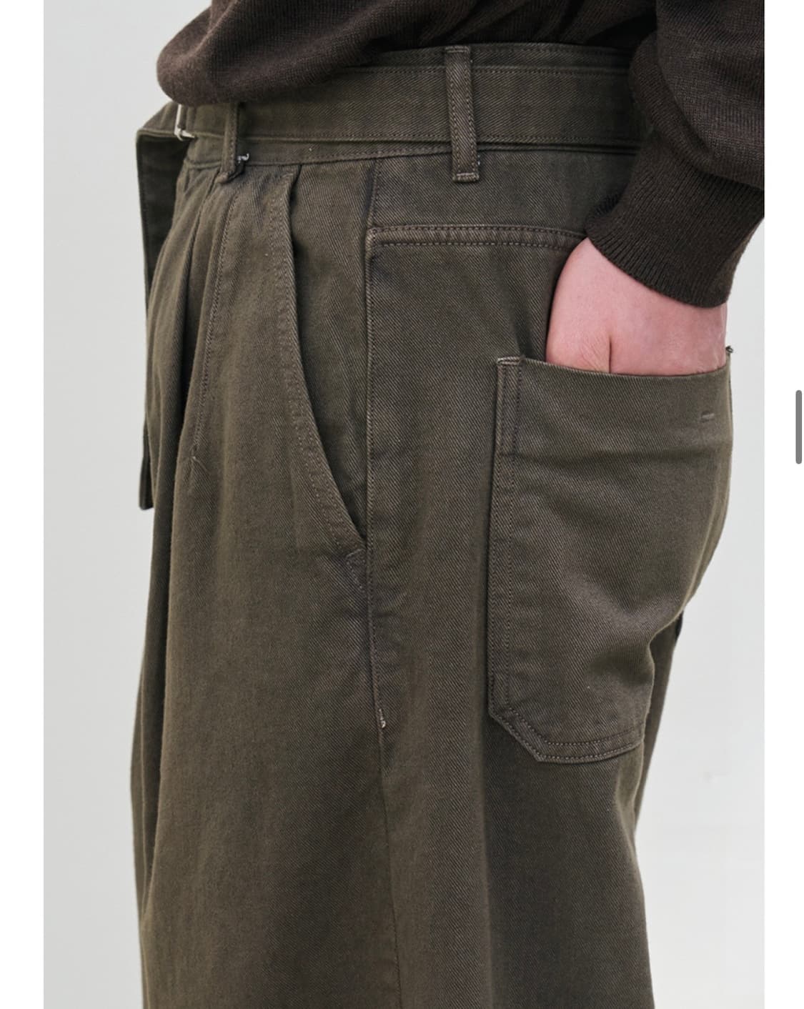 노운 벨티드 데님팬츠 브라운 1사이즈 상품이미지4