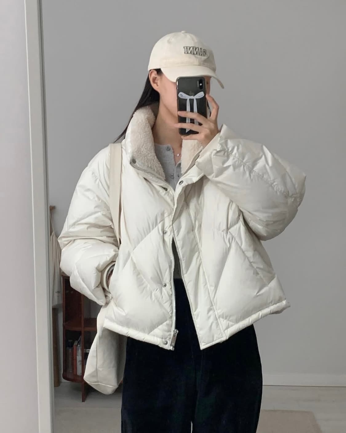 택O) 루에브르 다이아 구스 다운 점퍼 크림 상품이미지1