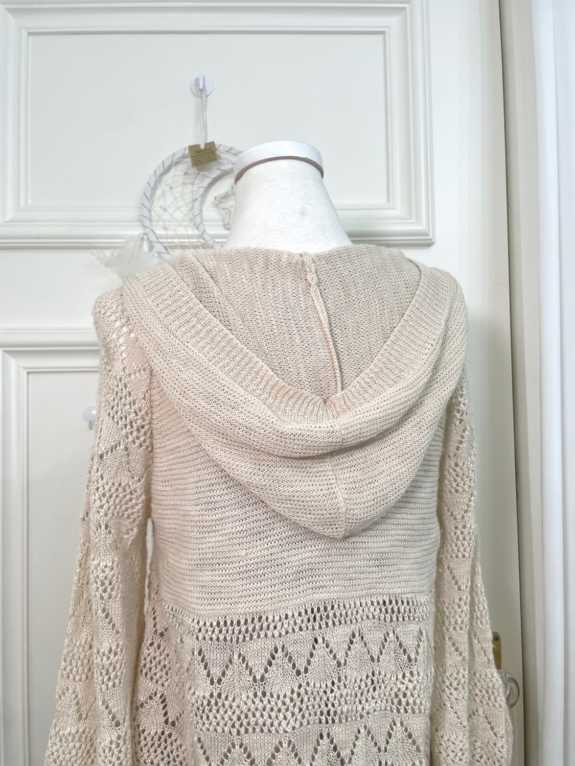 beige crochet mori hoodie cardigan&beige 상품이미지4