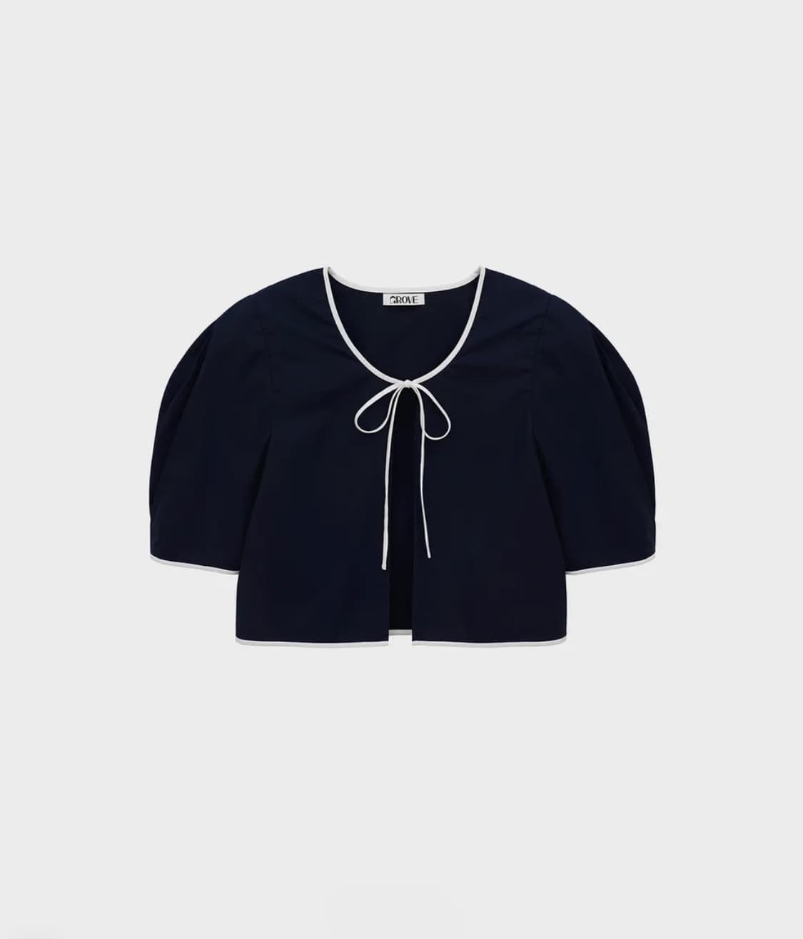 GROVE 22SUMMER PONDE BLOUSE NAVY] 상품이미지3