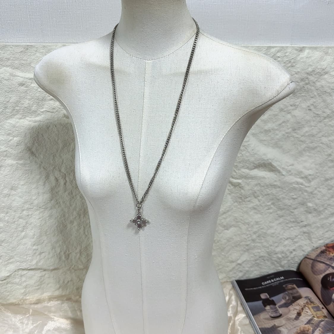 빈티지  십자가 쿠바체인 목걸이 상품이미지1