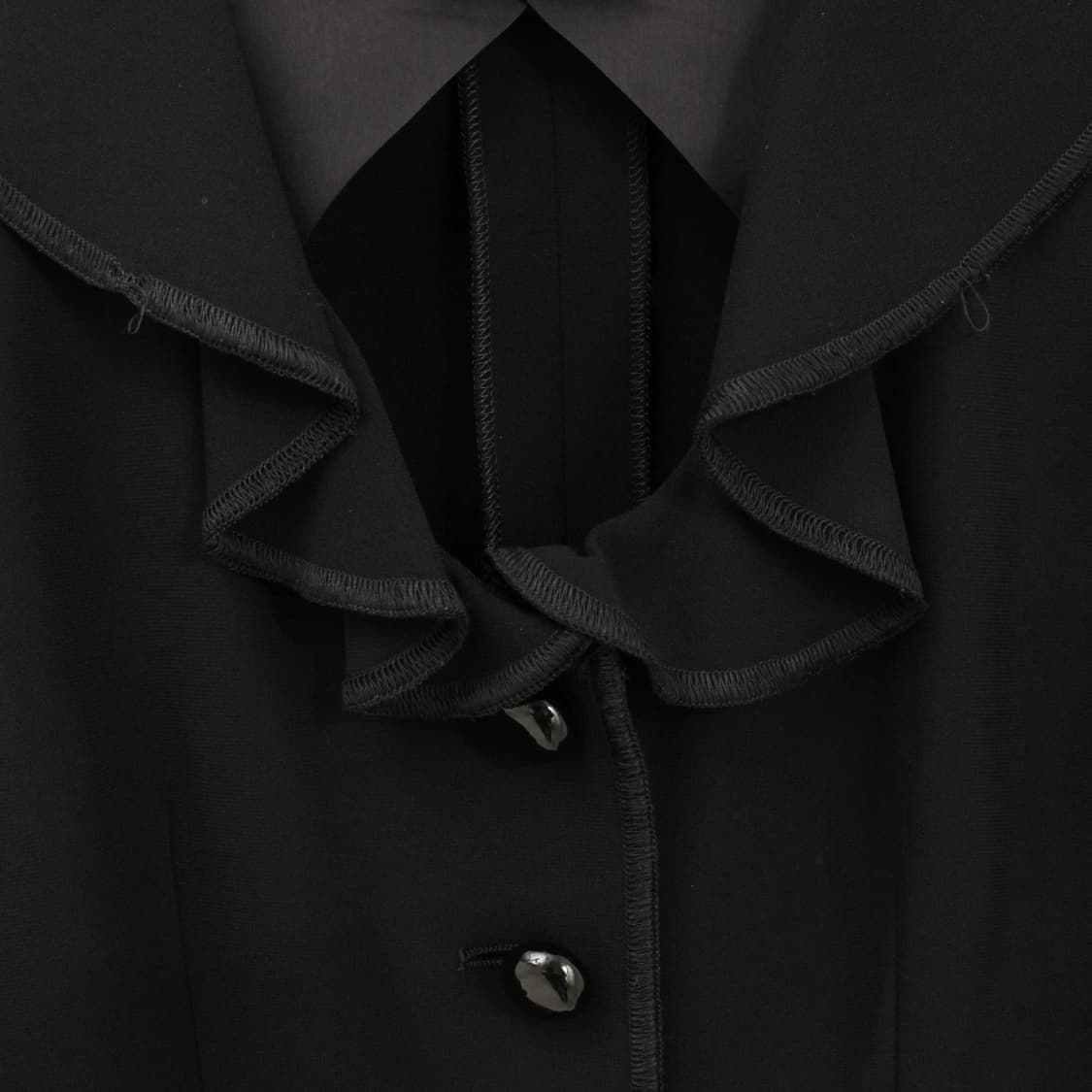 모스키노 Moschino 빈티지 러플 프릴 스티치 자수 숏 7부 블랙 자 상품이미지5