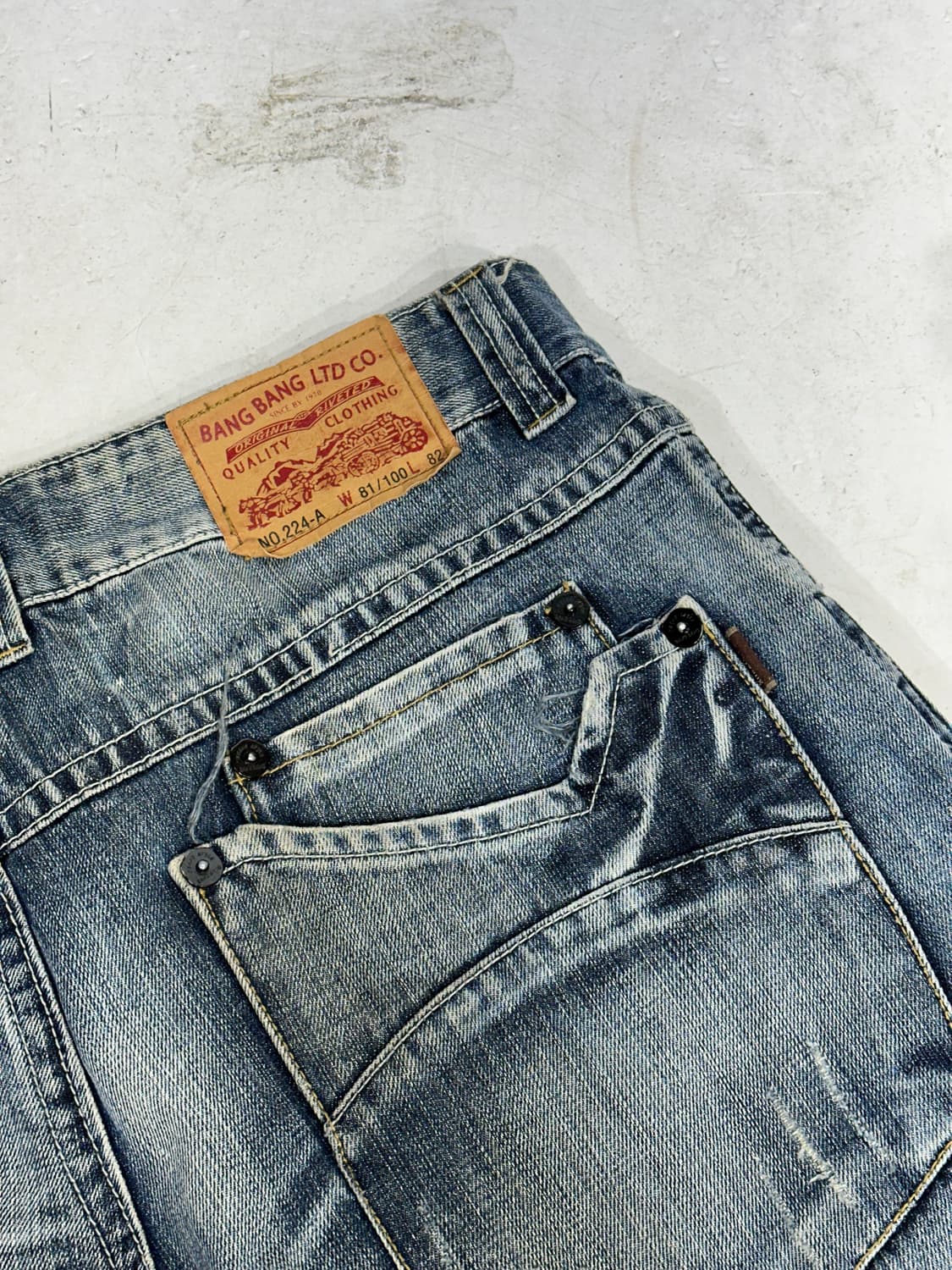 빈티지 진청 대대장 와이드 데님 카고 팬츠 청바지  상품이미지6