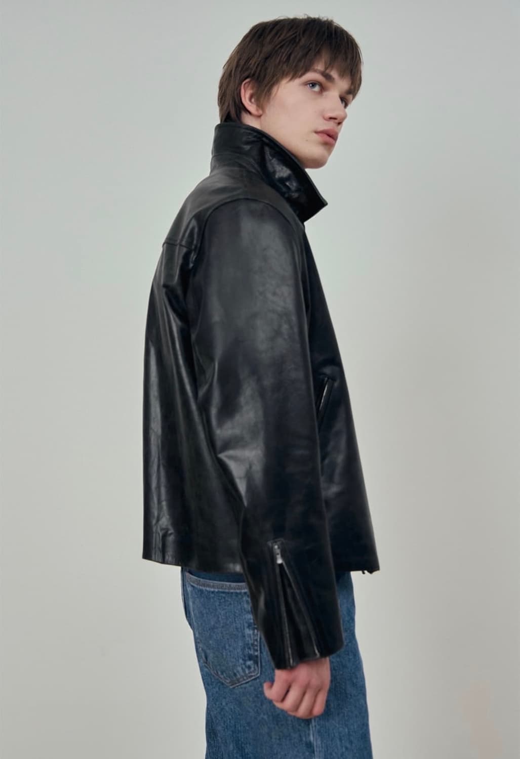 [L] STU 에스티유 빈티지 워싱 램스킨 레더 가죽 자켓 상품이미지6