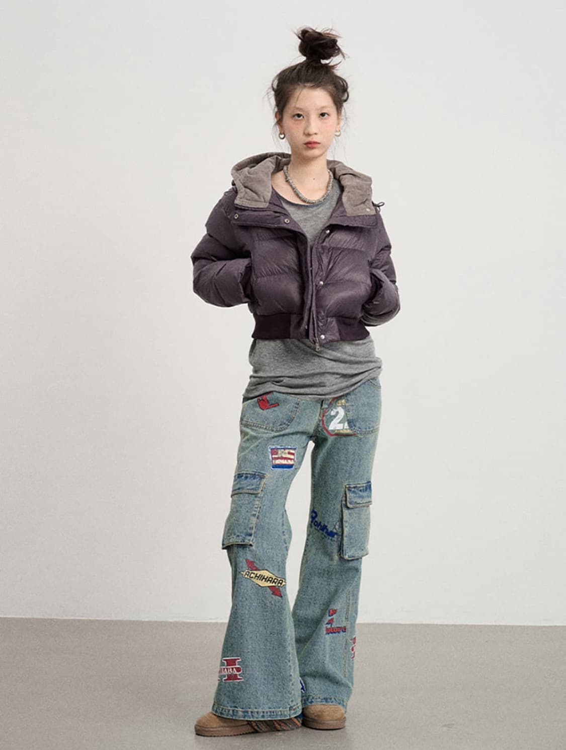 아키하라 테스트매커니즘 퍼플 패딩 M 상품이미지3