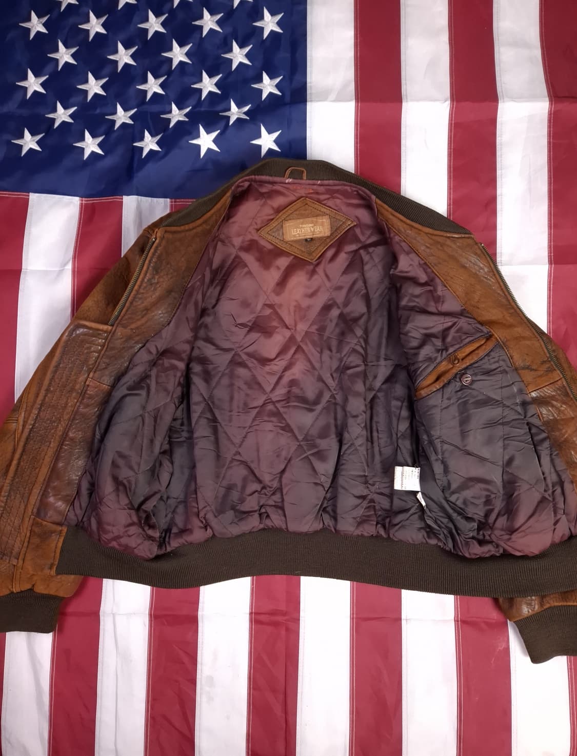 80's 국내산 리얼레더 밀리터리 MA-1 항공자켓 상품이미지7