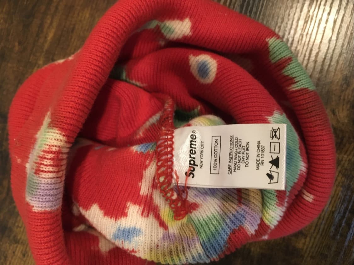 20SS 슈프림 스플래터 다이드 비니 레드 상품이미지3