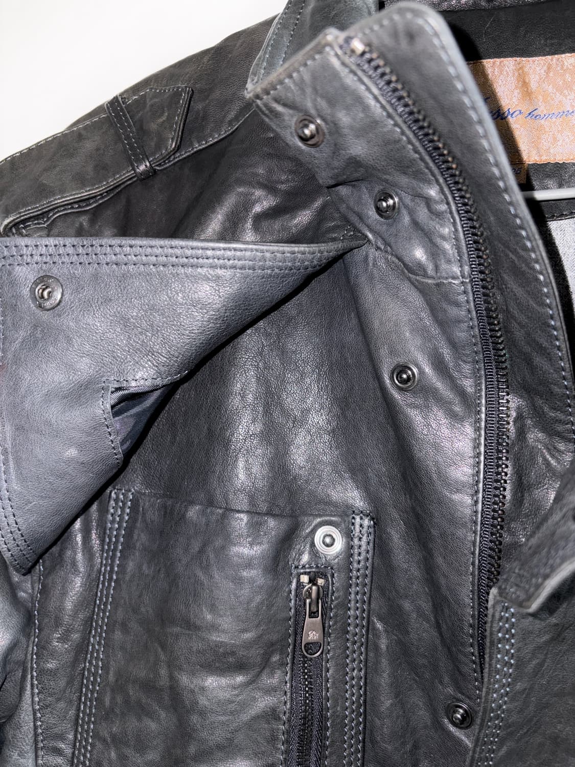 빈티지 블랙 레더 자켓 상품이미지4