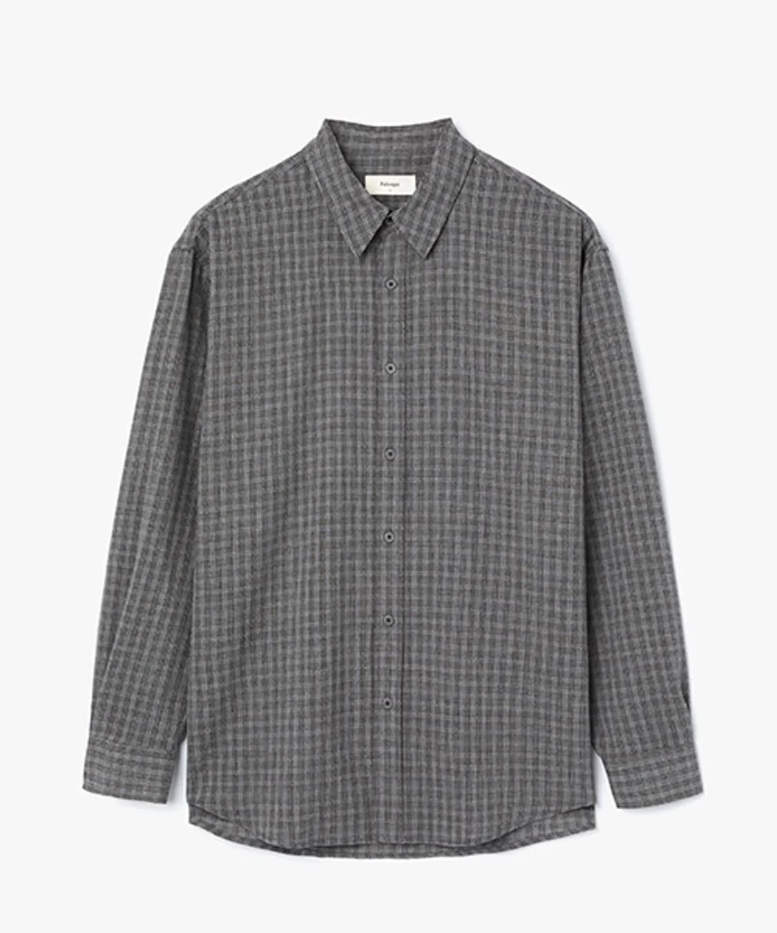 [2]파브레가 루이 오버 체크 셔츠 민트 그레이 상품이미지1