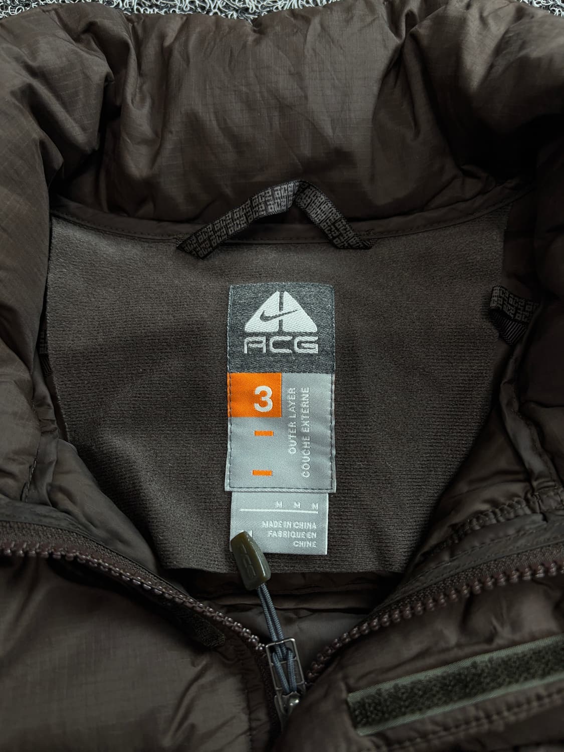 00s 나이키 acg 올드스쿨 경량 푸퍼 다운 자켓 브라운 1764 상품이미지4