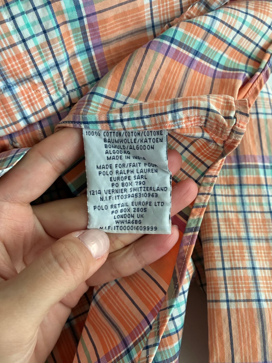 L) 폴로 랄프로렌 체크 셔츠 오렌지 상품이미지6