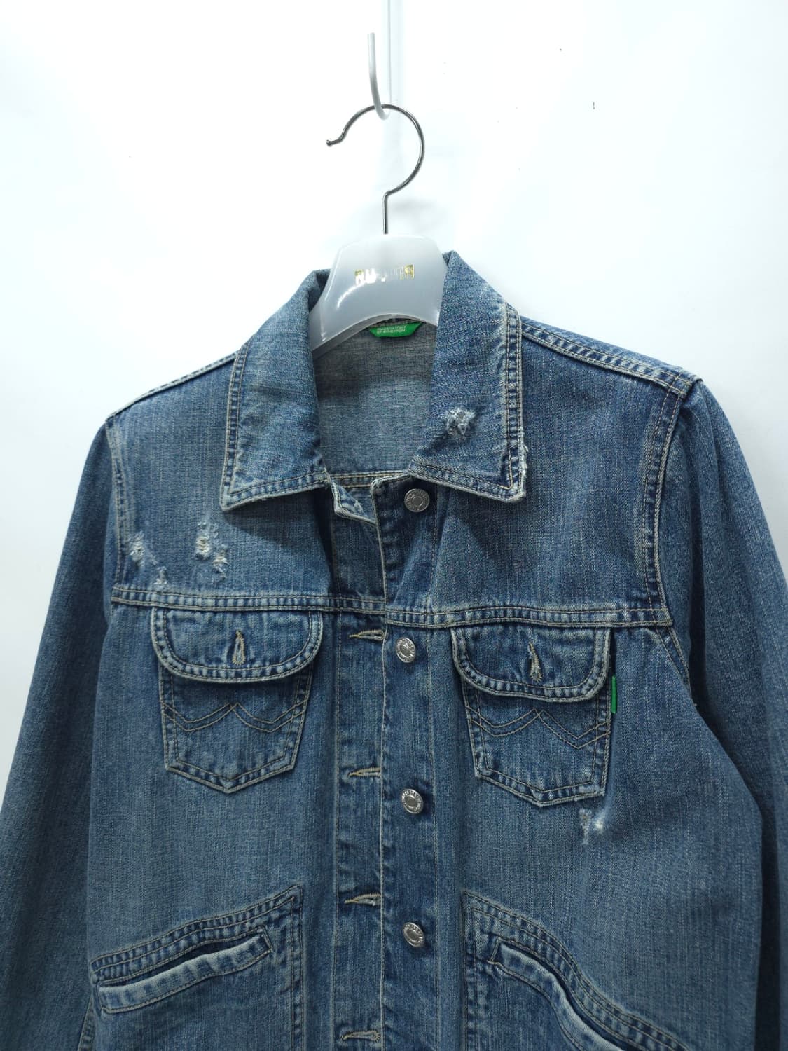 베네통 빈티지 워싱 데님 자켓(메이드인이태리,55사이즈) 상품이미지2