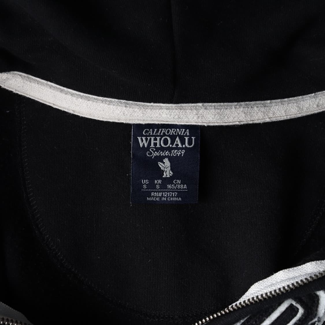 WHO.A.U 캘리포니아 레터링 기모 후드집업 S 상품이미지5
