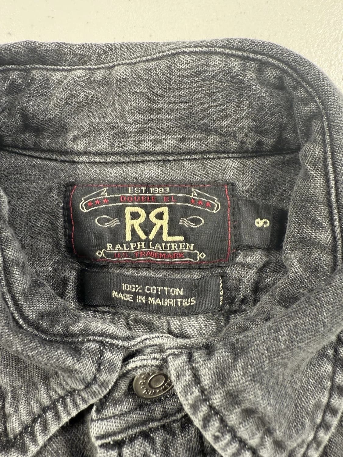 RRL 더블알엘 흑청 데님 셔츠 상품이미지4