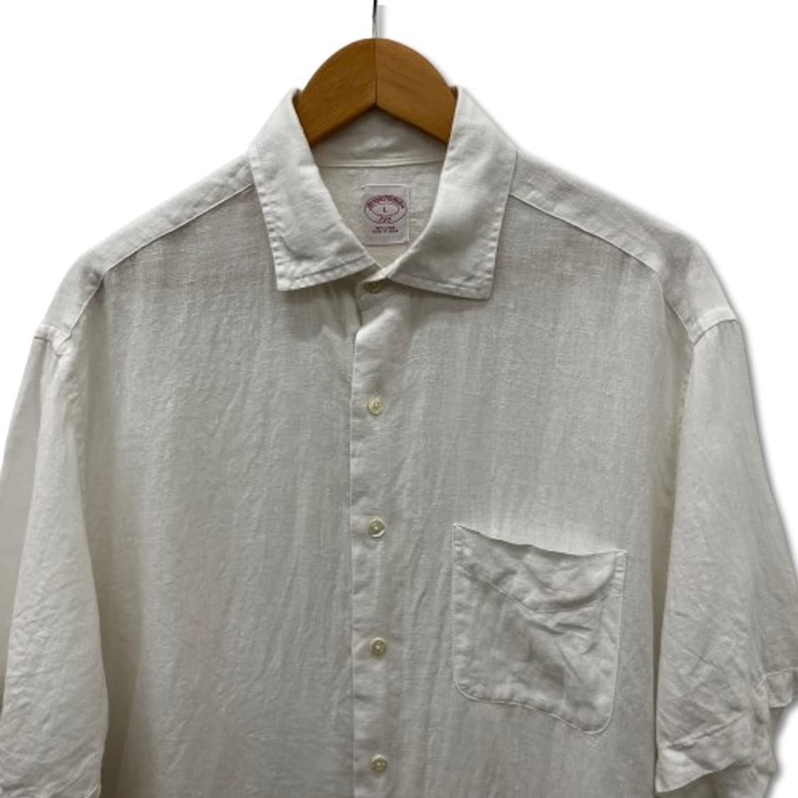 브룩스 브라더스 화이트 리넨 반팔 셔츠 상품이미지3