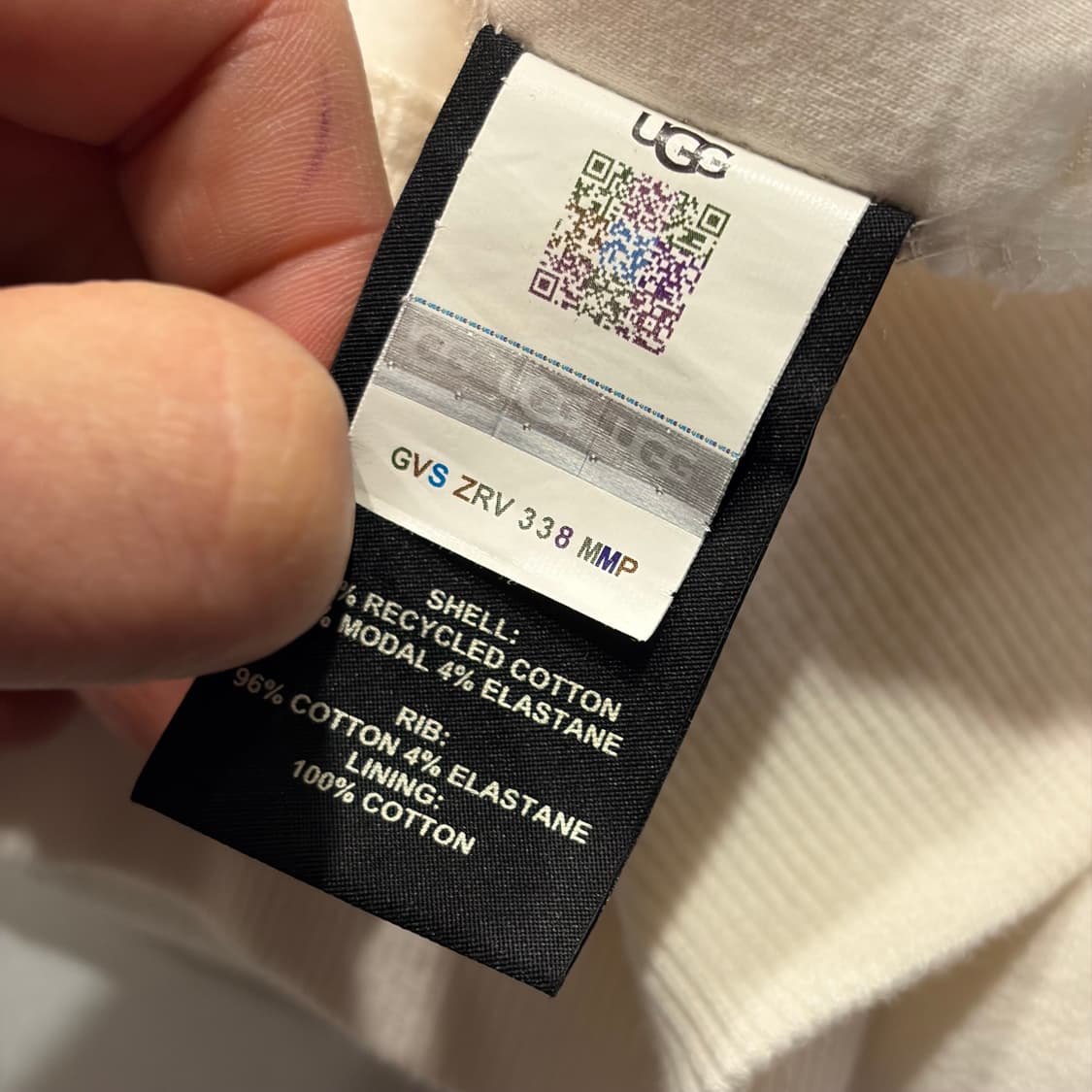 [L] 어그 UGG 로고 스웻 트랙 자켓 화이트 하늘 D179 상품이미지8