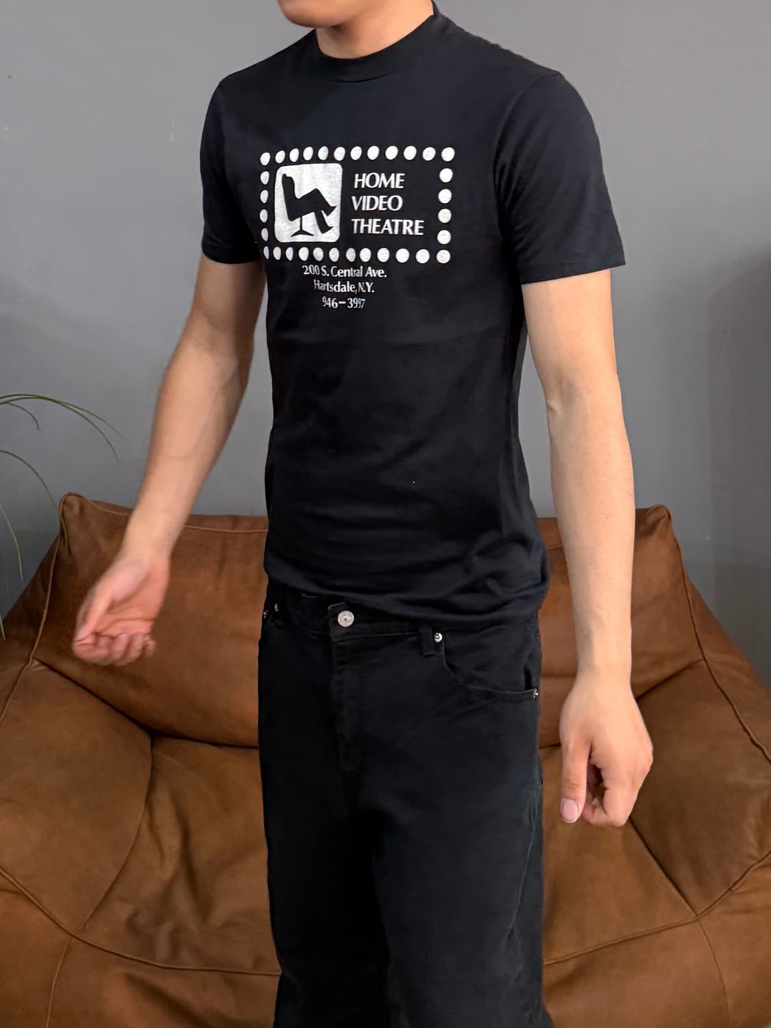 00’s 빈티지 블랙 홈비디오 그래픽 프린팅 반팔티 상품이미지2