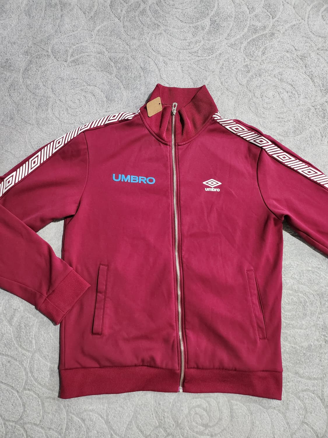 엄브로 빈티지 로고 테이핑 트랙탑 (버건디) 2XL 상품이미지2