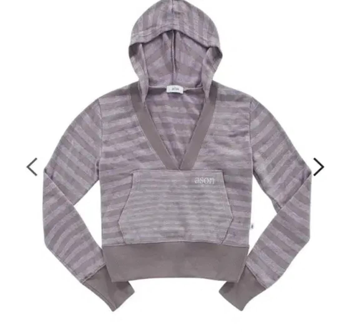 애즈온 lily stripe hoodie purple 상품이미지2