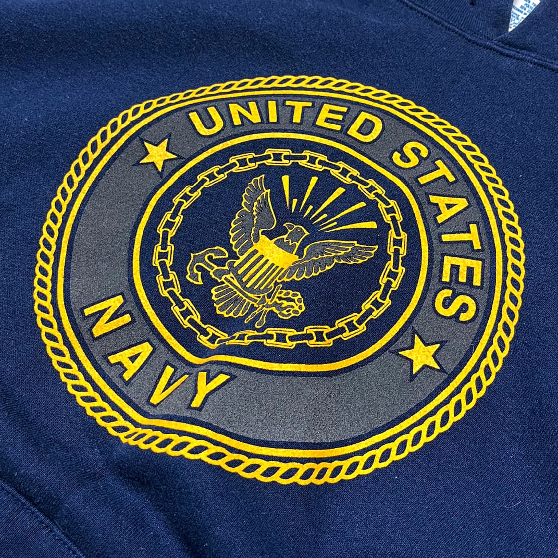 소피 80~90' 네이비 프린팅 후드티 상품이미지4