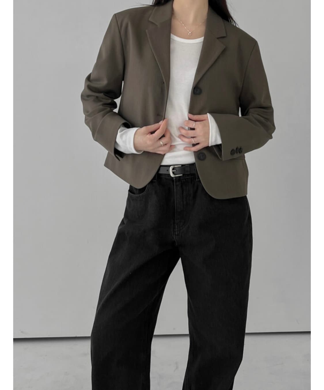 디오어 크롭 라인 자켓 브라운 상품이미지1