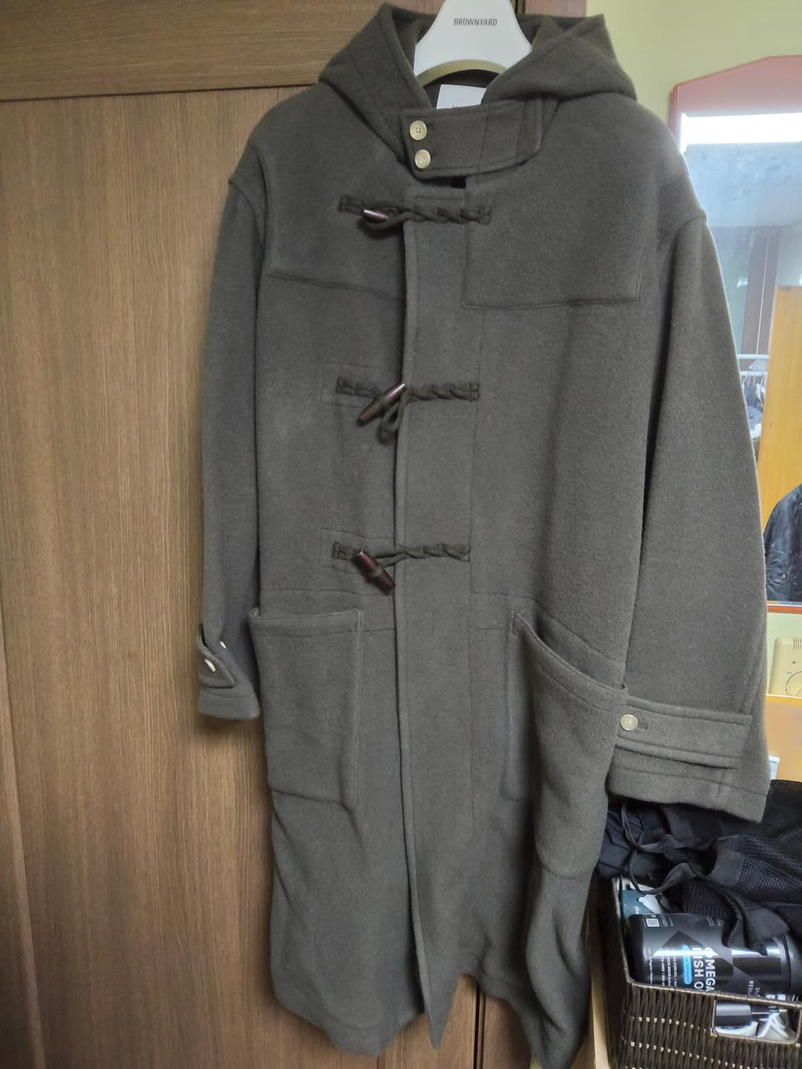 24fw 브라운야드 더플코트 올리브그레이 5사이즈 상품이미지2