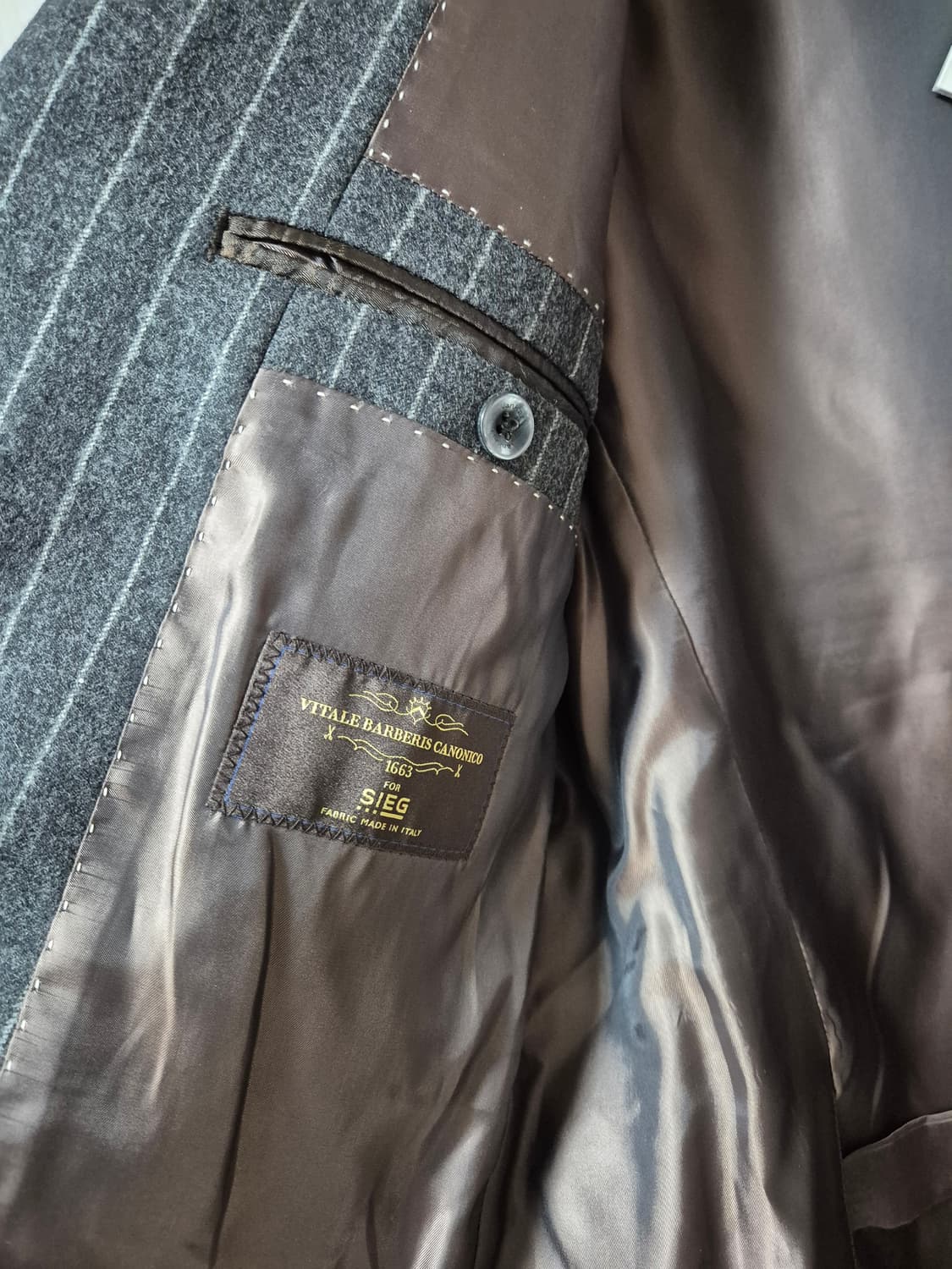 반하트/이태리 까노니꼬 플란넬 울 스트라이프 수트 블레이져 자켓/100 상품이미지4