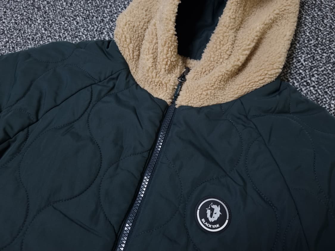 [무료배송][155]블랙야크 키즈 리버시블 양털 누빔 롱 후드점퍼 상품이미지8