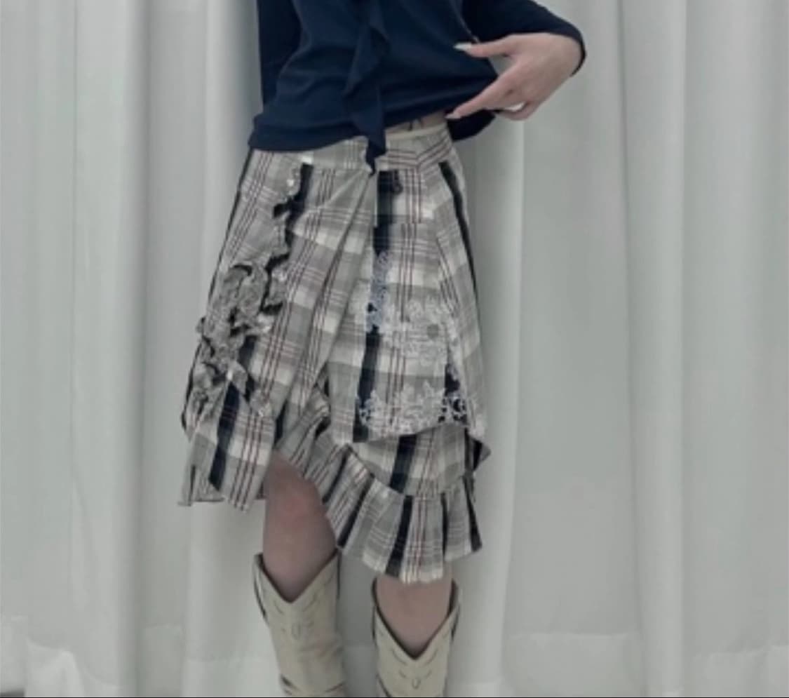 Diesel 디젤 체크 프릴 미니 스커트 상품이미지1