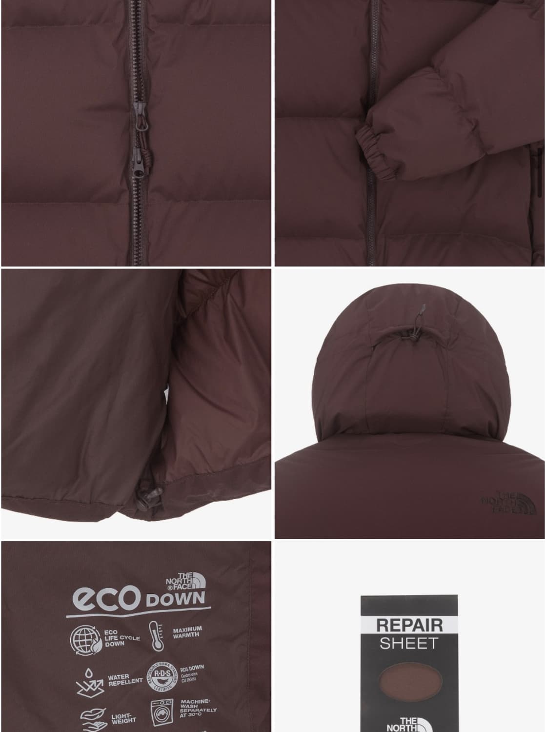 노스페이스 패딩 화이트라벨 다운 자켓 브라운 상품이미지2