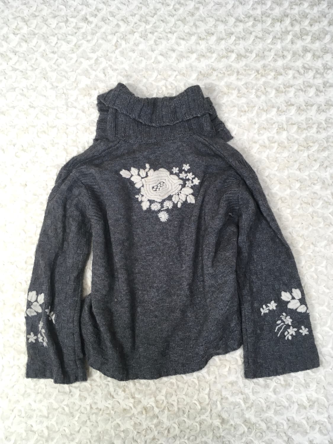 jpn vintage grey flower handwork cardiga 상품이미지7