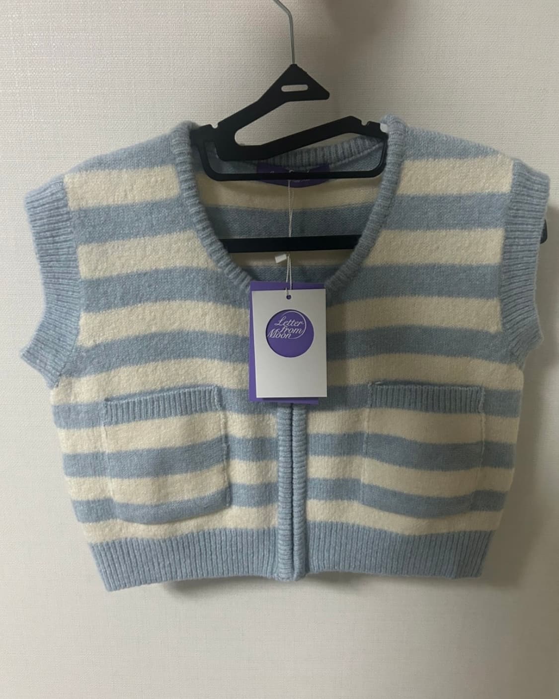 레터프롬문 픽셀 스트라이프 니트 집업 상품이미지3