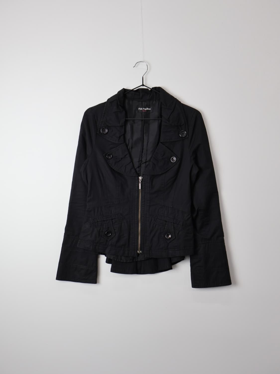 Jpn Black Frill Trimmed Zip-up Jacke 상품이미지5